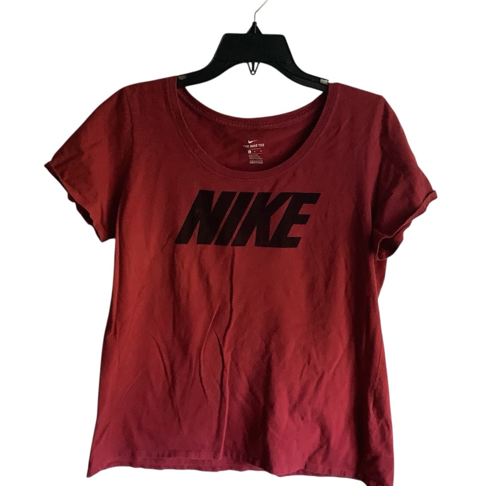 Nike Women's Red & Black Tee Size L